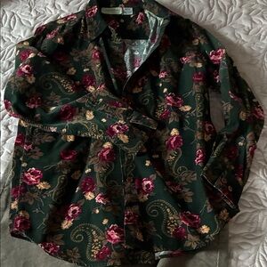 Green Corduroy Women's Shirt